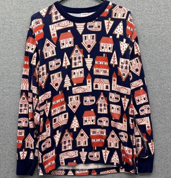 Hanna Andersson Other - Hanna Andersson Pajama Top Womens Medium Gingerbread Village Christmas Shirt